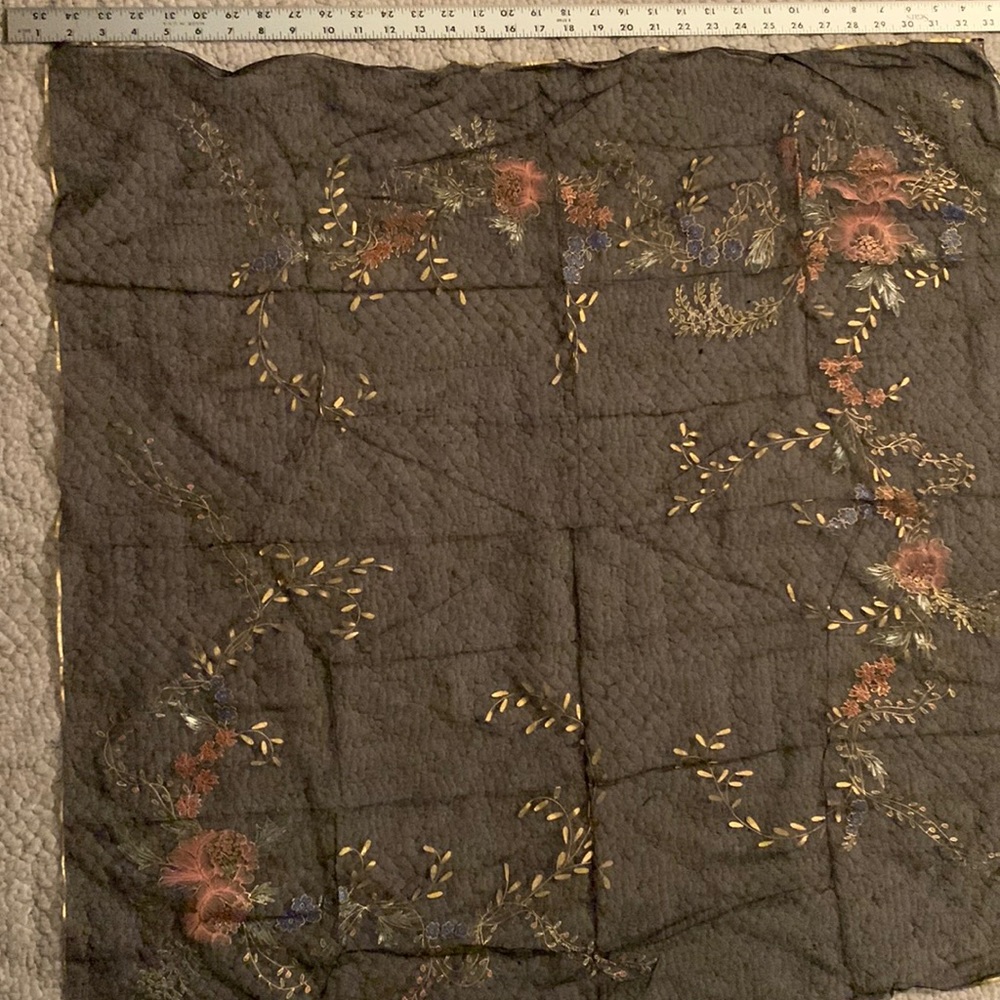Black with gold and pink flower scarf